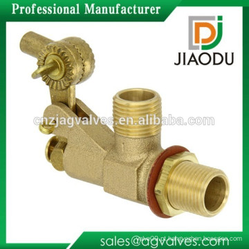 Válvula flutuante montada na parede do tanque de bronze com porca de retenção e junta 1/2 &quot;NPT entrada fêmea macho x 1/2&quot; NPT tomada macho 22 gpm